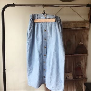 SOLD: Vintage denim midi skirt